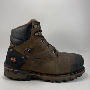 Timberland Pro Boondock 6" Work Boots Men Size 11.5 Brown Leather Composite Toe